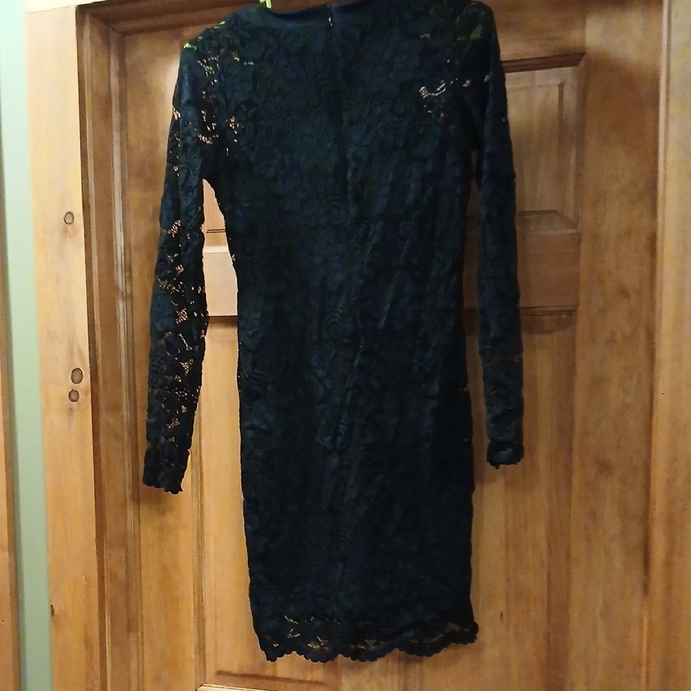 Guess Black Long Sleeve Lace Dress - Picture 2 of 3